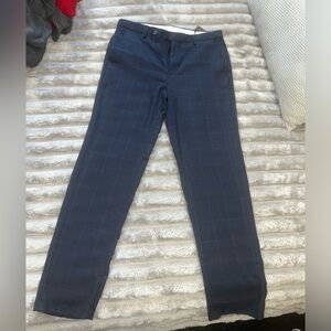 Slim Crop Windowpane Suit Pants